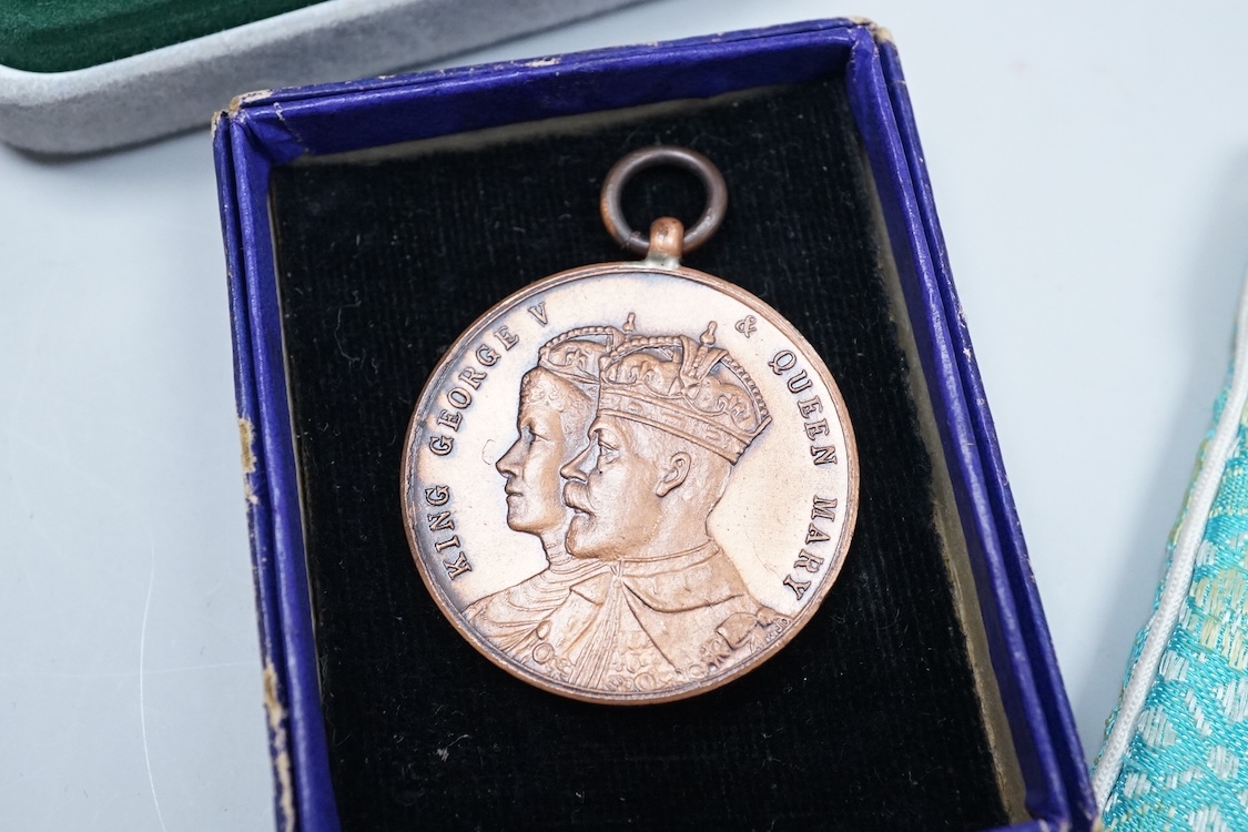 A First World War medal group awarded to 16507 GNR. W.H. Meadows. R.G.A., comprising the medal trio together with the London Fire Brigade 1911 Coronation Medal, plus a London County Council King’s Medal with a clasp for